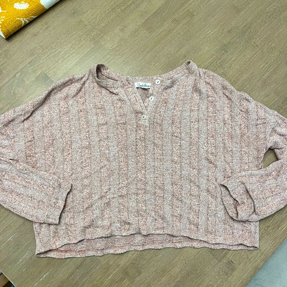 Cloud chaser cropped long sleeve top